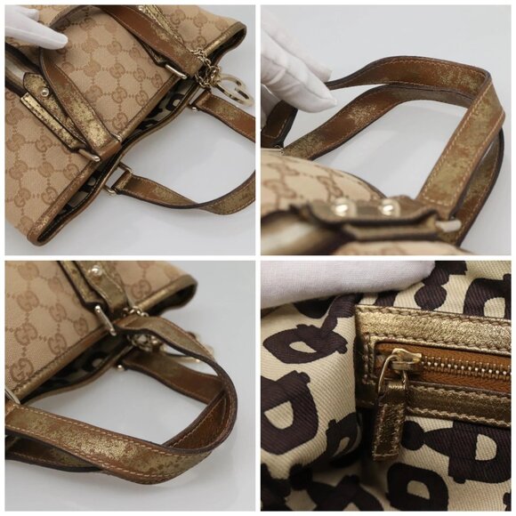 GUCCI GG Canvas Hand Bag Beige Gold 139261 Auth ep10747 - Picture 16 of 16